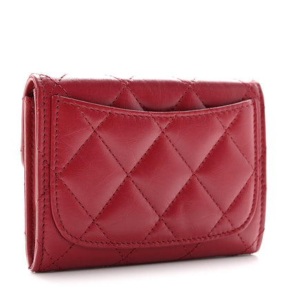 Chanel Aged Calfskin Quilted Reissue Flap Card Holder Wallet Red 3 of 10