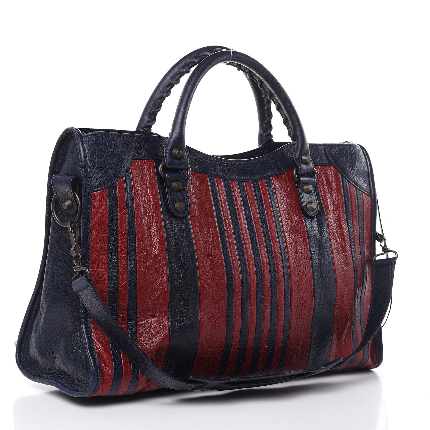 Cuir Arena Striped Classic Hardware City Bleu Nuit Rouge