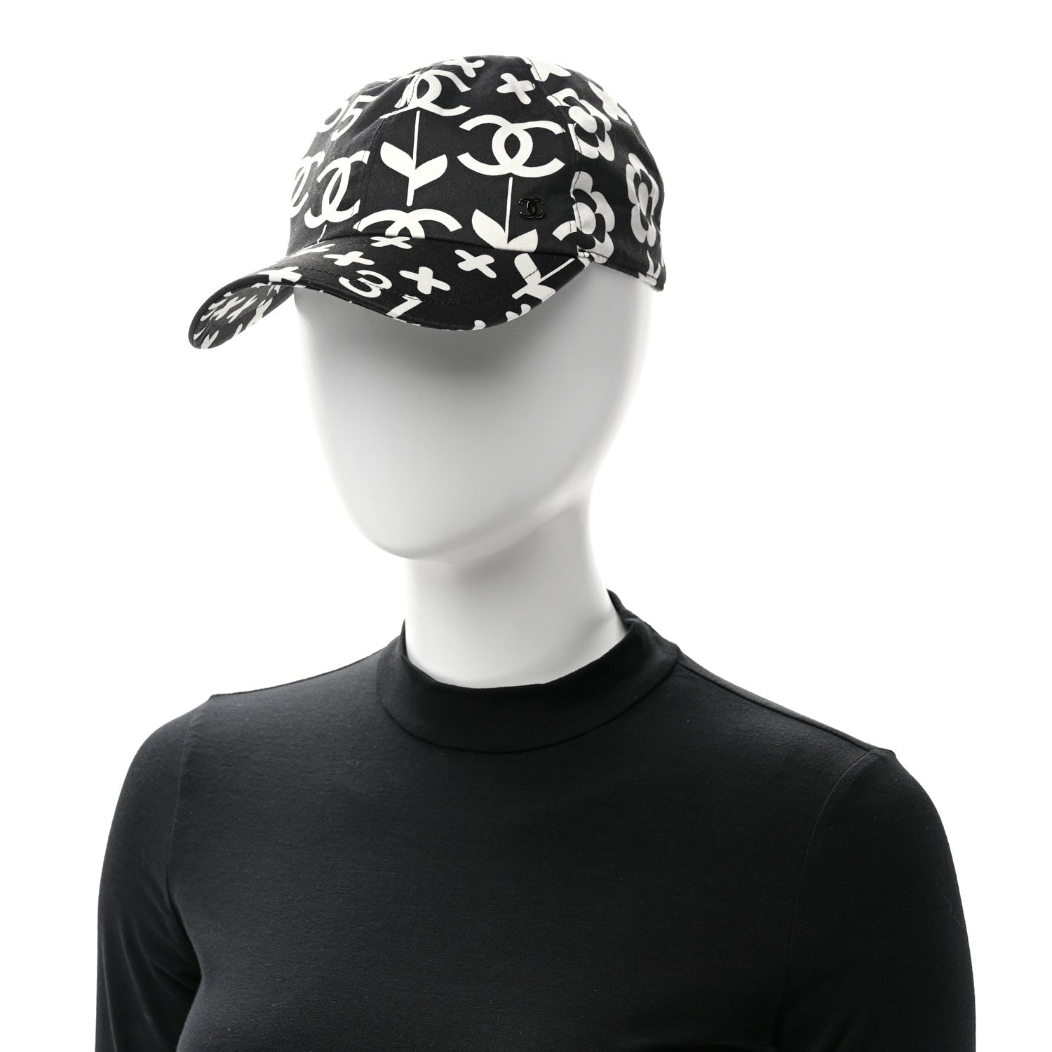 Chanel Cotton Cap Hat Black White 2 of 10