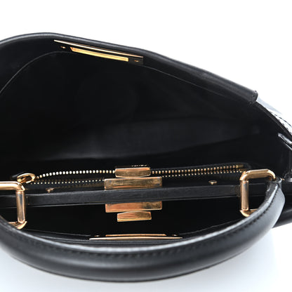 Fendi Vitello Morgan Shiny Nappa Medium Peekaboo Iconic Satchel Black 4 of 4