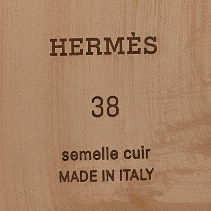 Hermes Box Calfskin Oran Sandals 38 Palissandre White 6 of 11