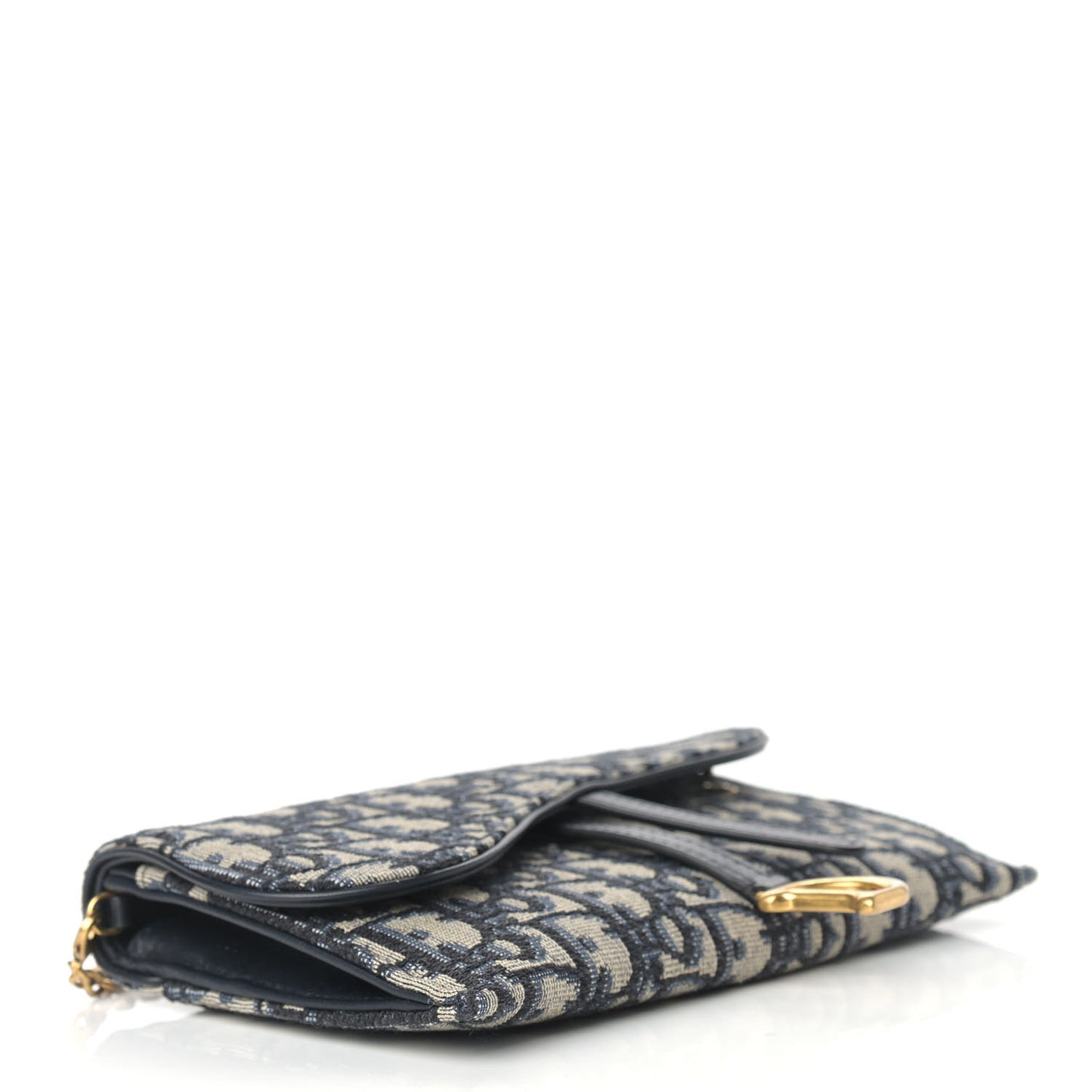Oblique Saddle Chain Long Wallet Blue
