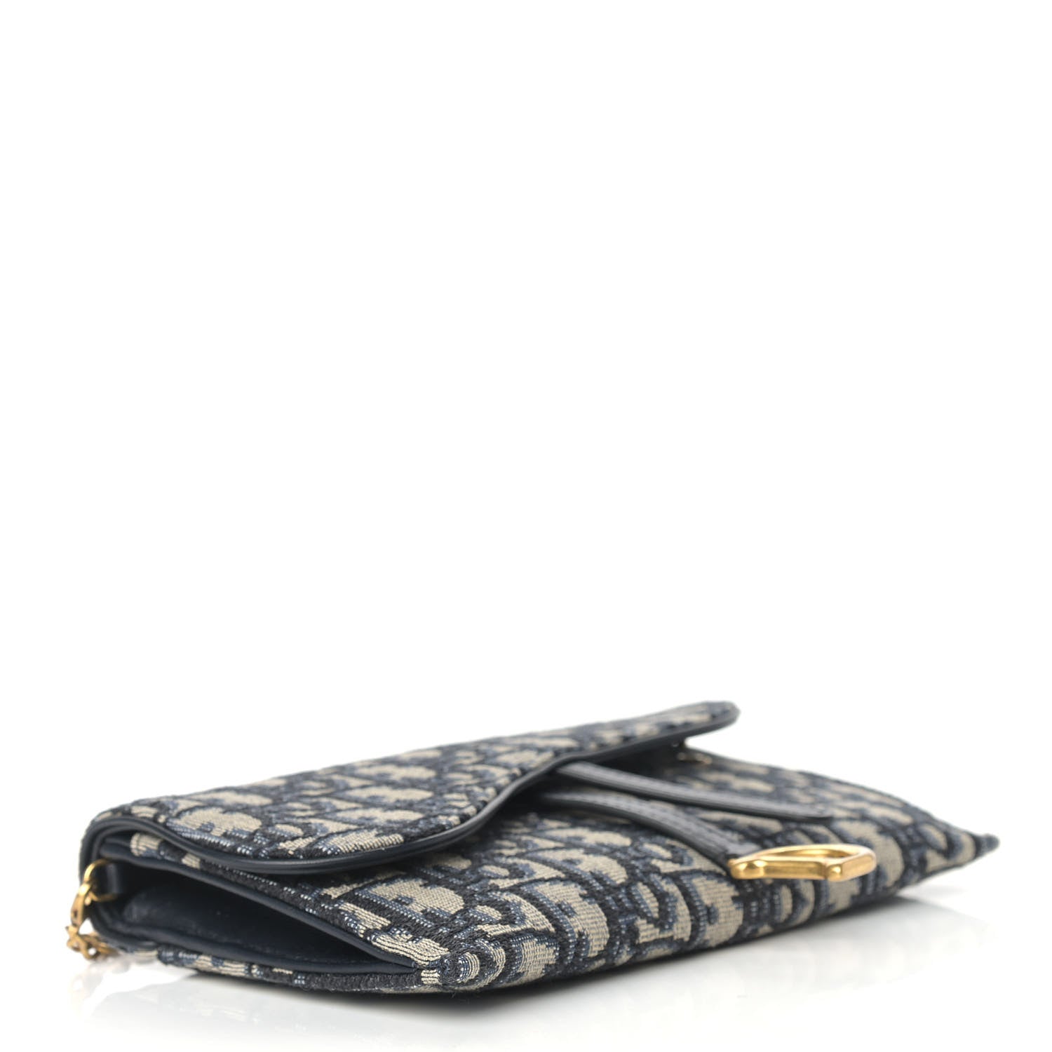 Christian Dior Oblique Saddle Chain Long Wallet Blue 5 of 10