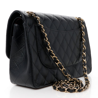 Chanel Caviar Quilted Jumbo Double Flap Black 3 of 12