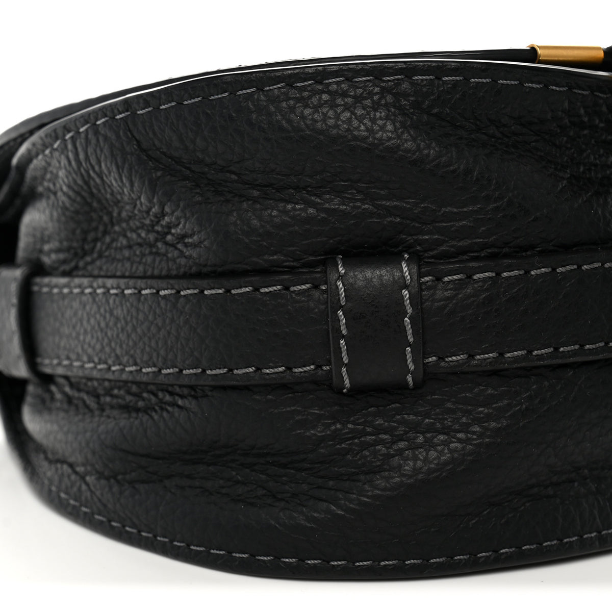 Calfskin Mini Marcie Round Crossbody Bag Black