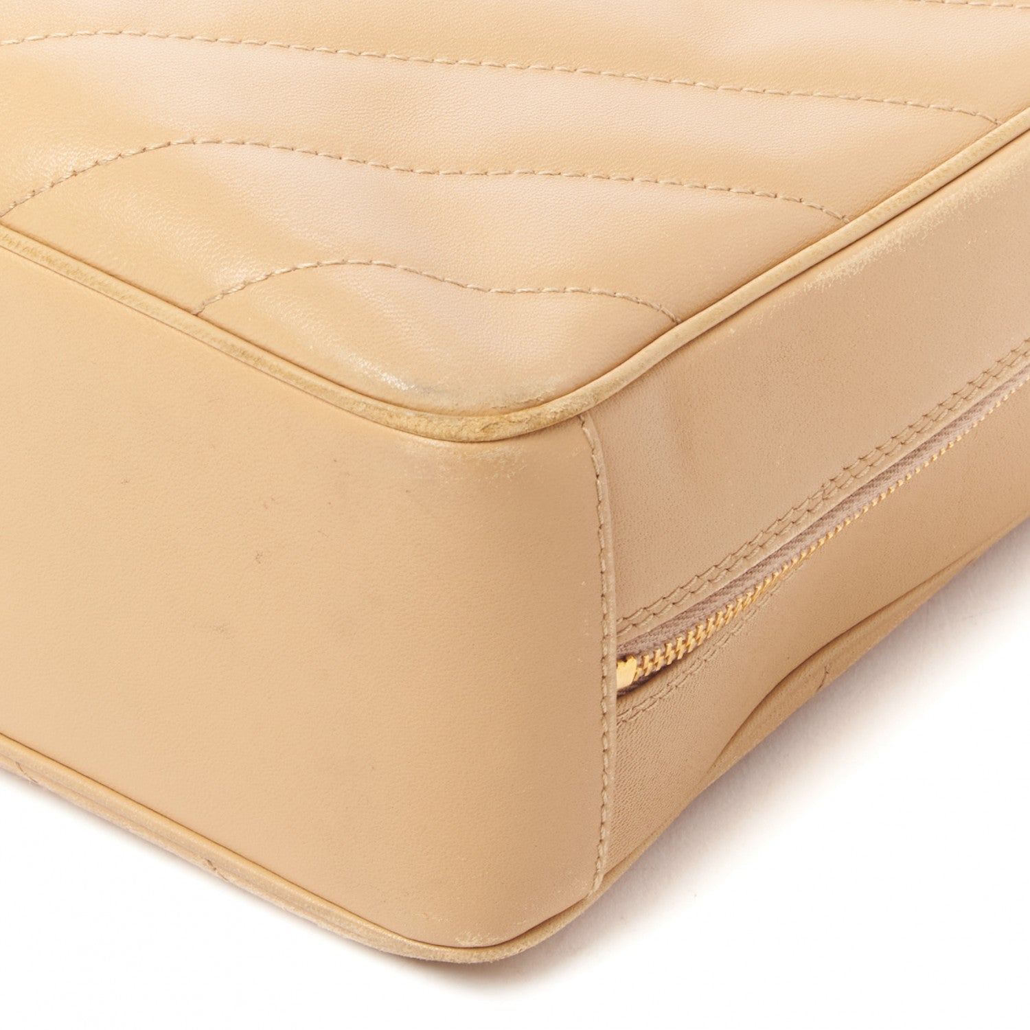 Chanel Lambskin Chevron Quilted Camera Case Beige 4 of 11