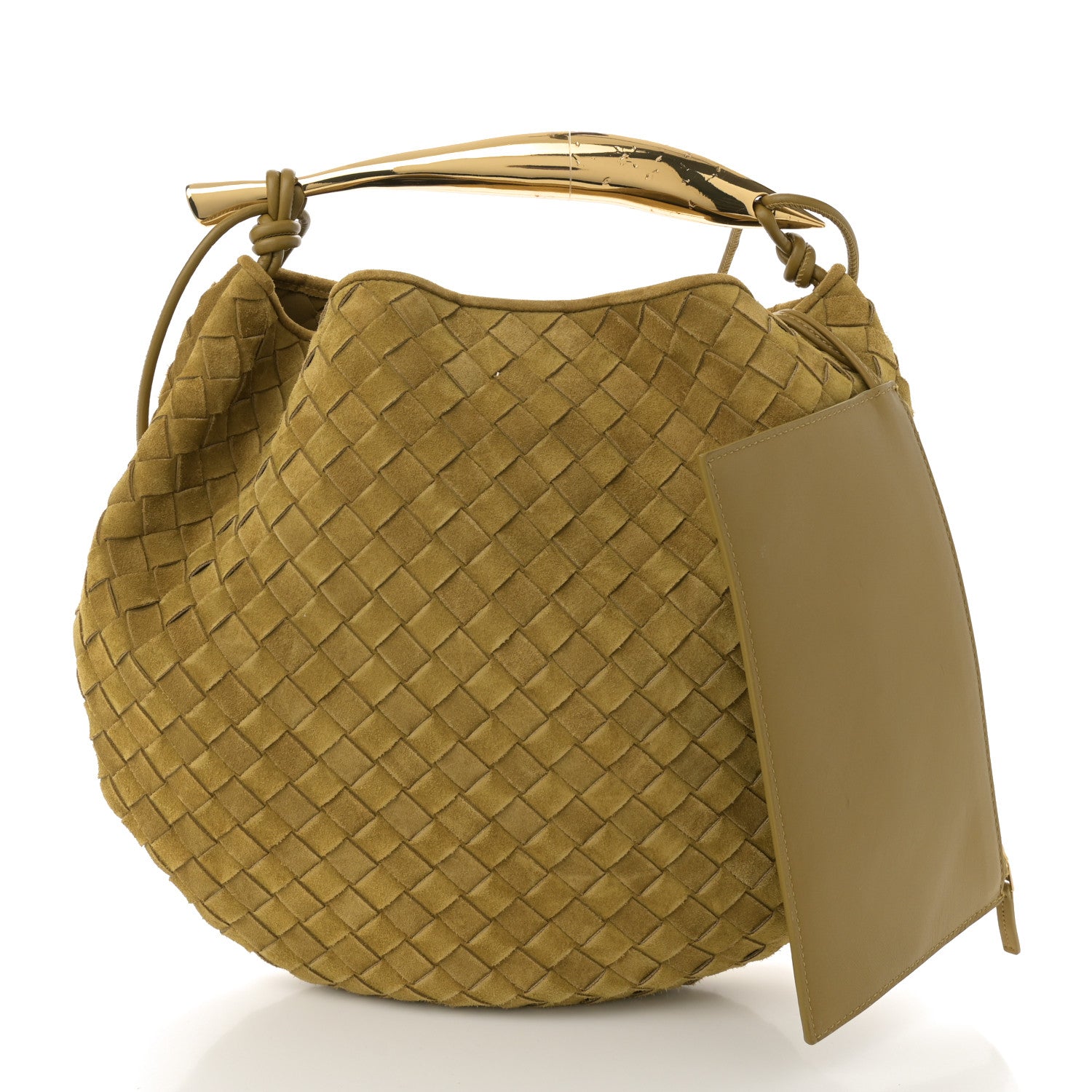 Bottega Veneta Suede Intrecciato Medium Sardine Bag Limonite 3 of 11