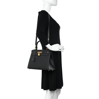 Hermes Epsom Kelly Sellier 28 Black 2 of 12