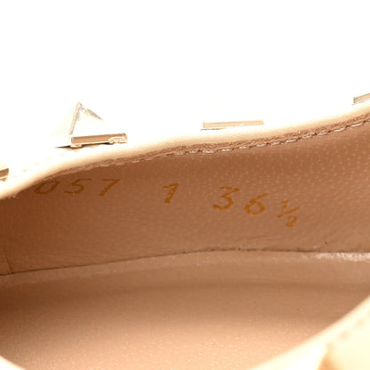 Valentino Garavani Pebbled Calfskin Rockstud 100mm Pumps 36.5 Ivory 9 of 11