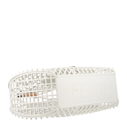 Fendi Recycled Plastic Vitello Liberty Matte Medium Fendi Basket White Ice Miele Scuro 4 of 10