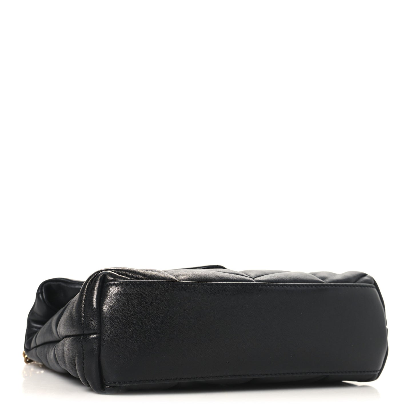 Lambskin Quilted Toy Loulou Puffer Monogram Chain Satchel Black