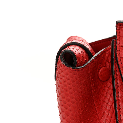 Celine Snakeskin Small Tie Knot Tote Red 12 of 17