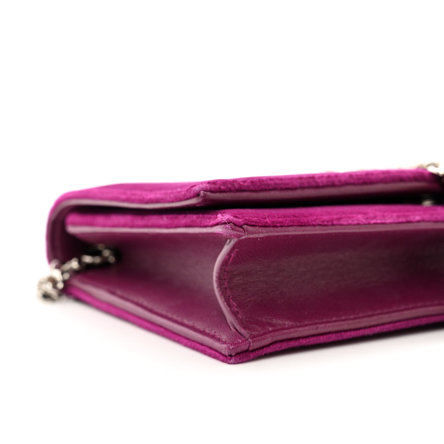 Saint Laurent Velvet Crystal Monogram Kate Tassel Chain Wallet 8 of 10