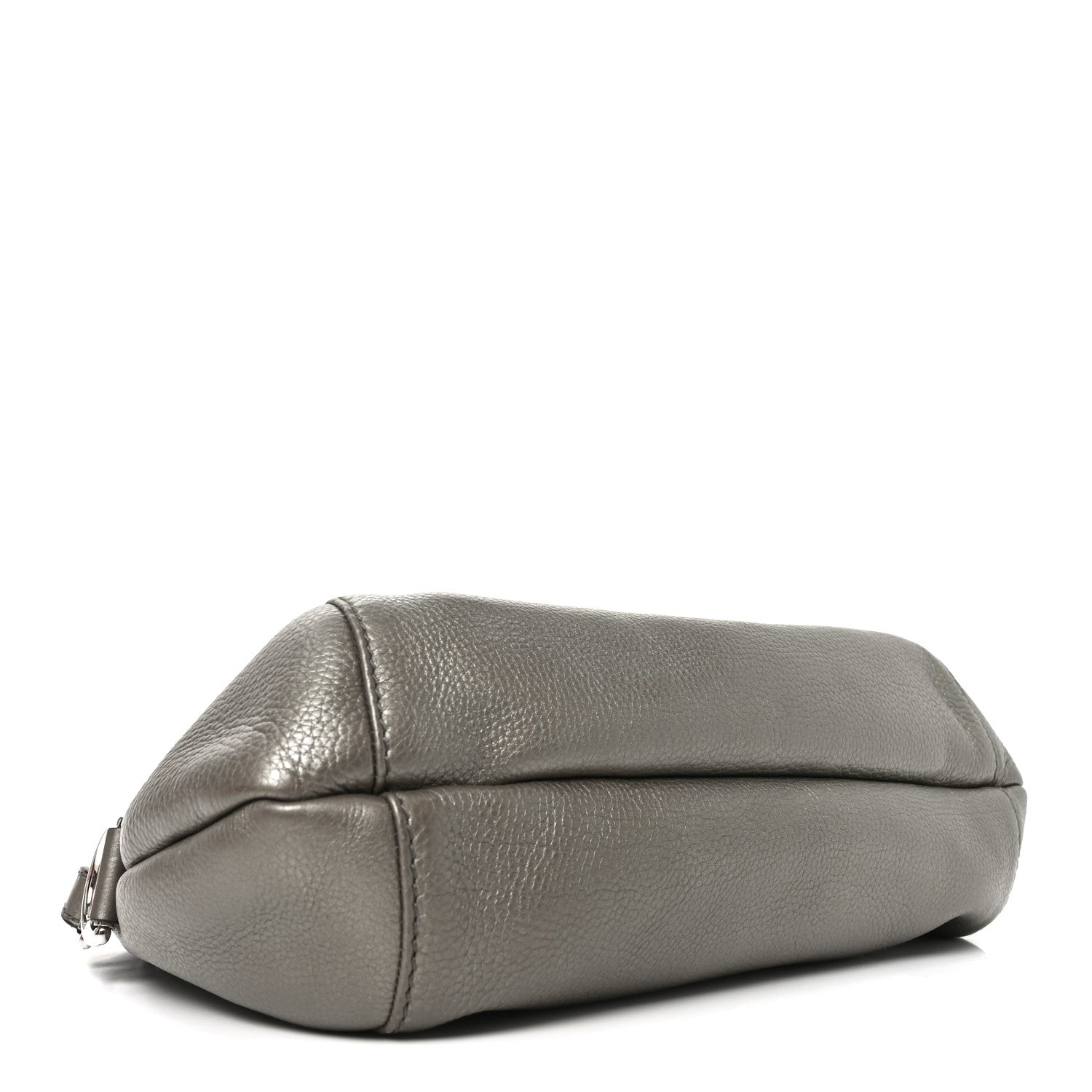 Gucci Pebbled Calfskin Medium Techno Horsebit Shoulder Flap Bag Grey 4 of 12