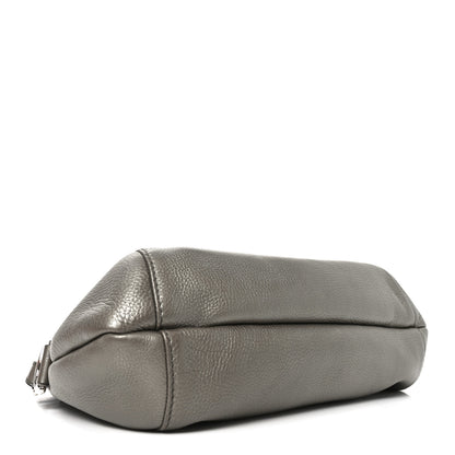 Gucci Pebbled Calfskin Medium Techno Horsebit Shoulder Flap Bag Grey 4 of 12