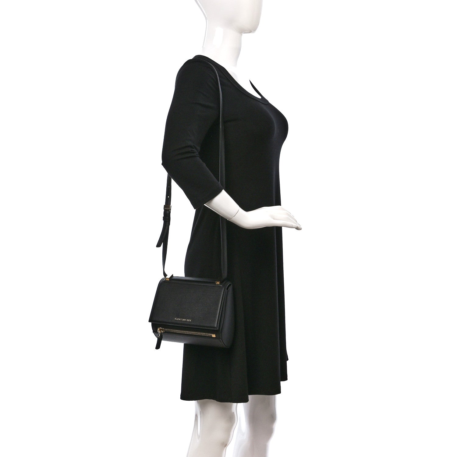 Givenchy Textured Calfskin Mini Pandora Box Crossbody Bag Black 2 of 8