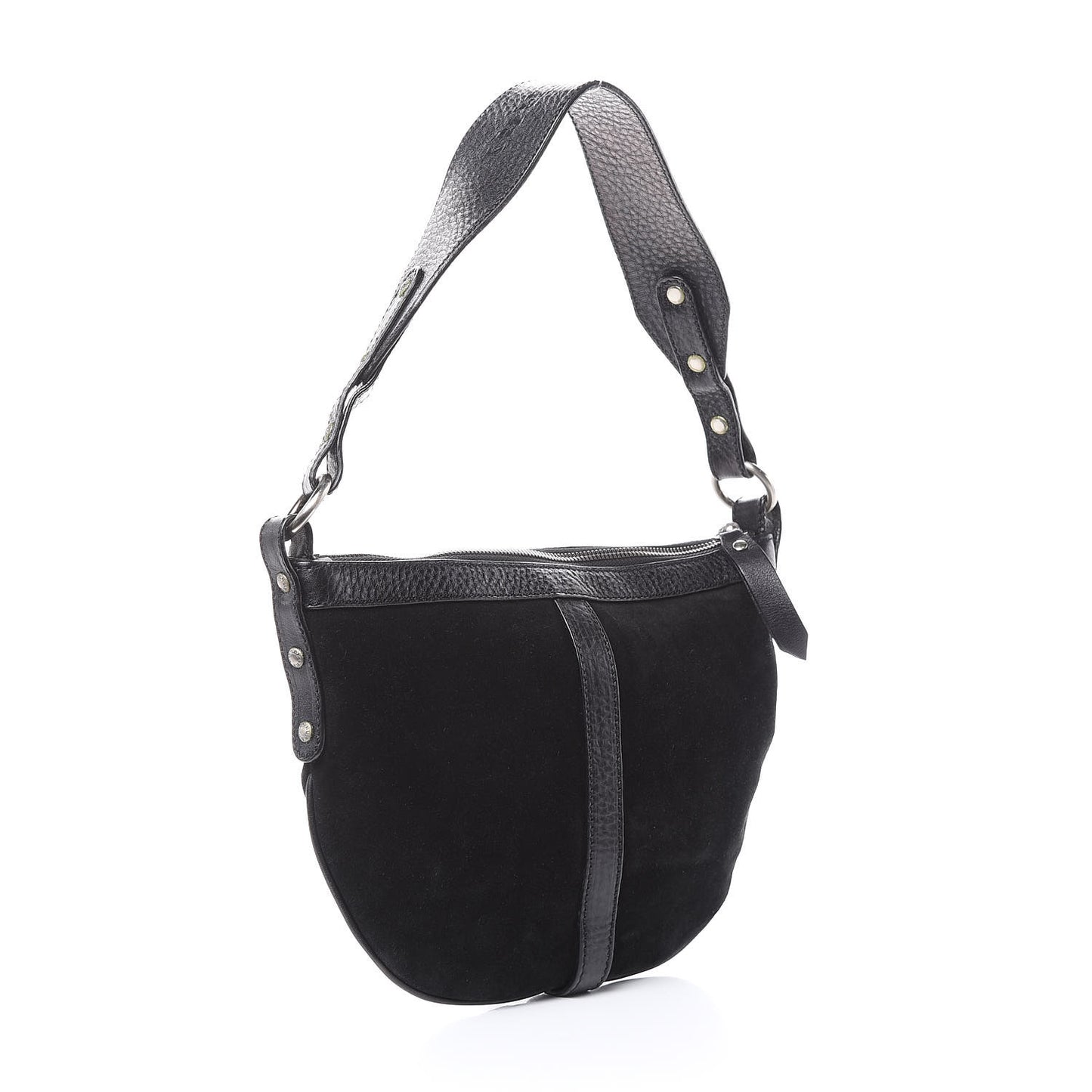 Calfskin Suede Hobo Black