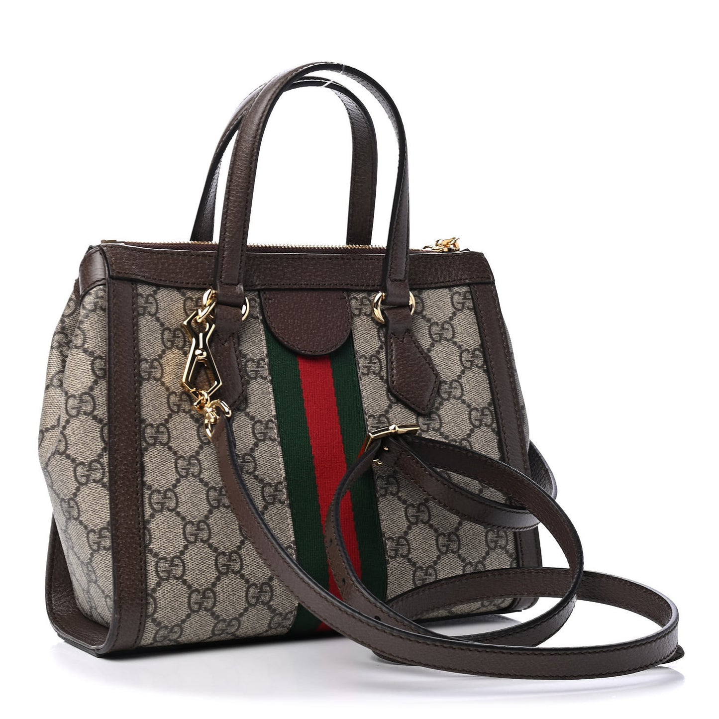 GG Supreme Monogram Small Ophidia Tote Bag Brown