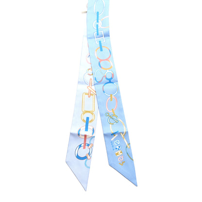 Hermes Silk Do Re Boucles Twilly Bleu Ciel Blue Cob 2 of 4