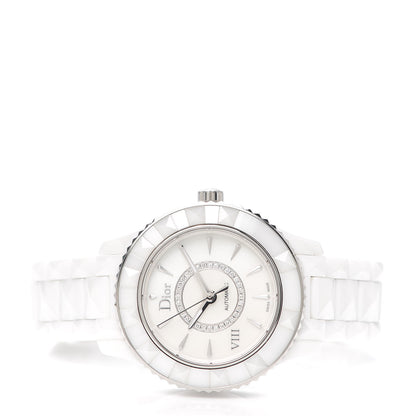Christian Dior Stainless Steel Ceramic Diamond 33mm Dior VIII Automatic Watch White 2 of 5