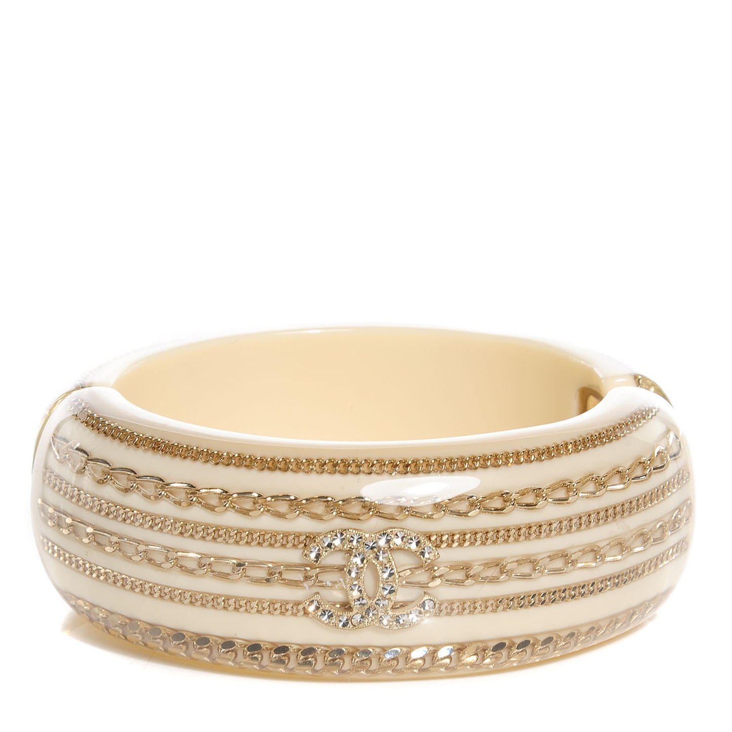 Chain Crystal CC Bracelet Gold