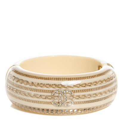 Chanel Chain Crystal CC Bracelet Gold 1 of 5
