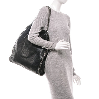 Stella McCartney Metallic Faux Snakeskin Big Falabella Black 2 of 7