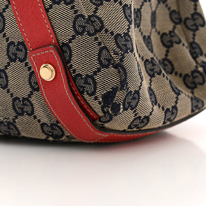 Gucci Monogram Medium Abbey Shoulder Bag Navy Red 15 of 16