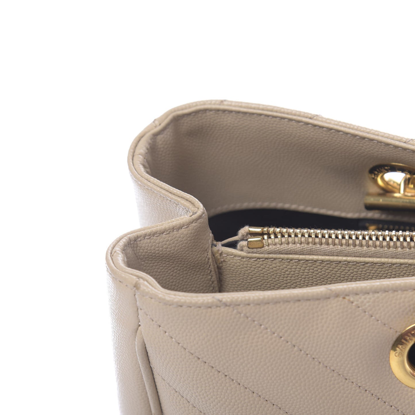 Grain De Poudre Matelasse Chevron Monogram Shopping Bag Nude Powder