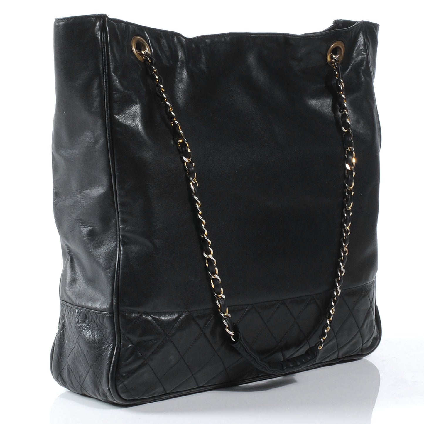 Lambskin Shopping Tote Black