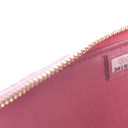 Chanel Caviar Quilted Boy Flat Wallet Pouch Pink 9 of 10