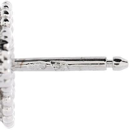 Van Cleef & Arpels 18K White Gold Diamond Sweet Alhambra Earrings 4 of 5