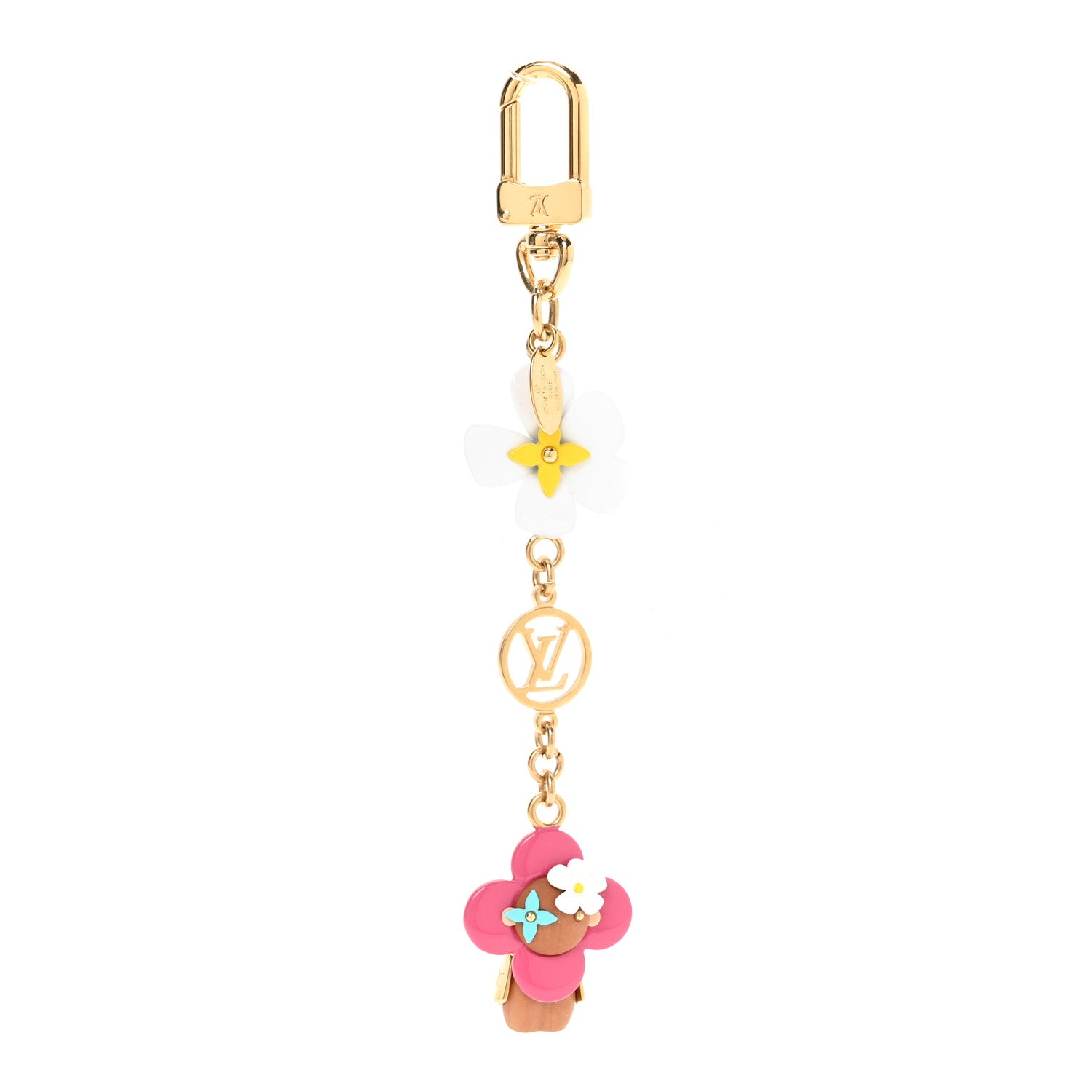 Louis Vuitton Resin Wood Vivienne Bag Charm Key Holder Pink 1 of 4