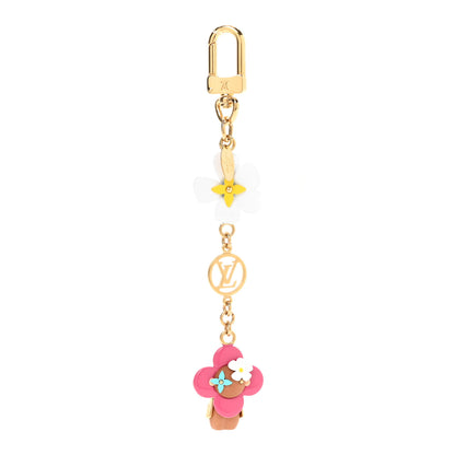 Louis Vuitton Resin Wood Vivienne Bag Charm Key Holder Pink 1 of 4