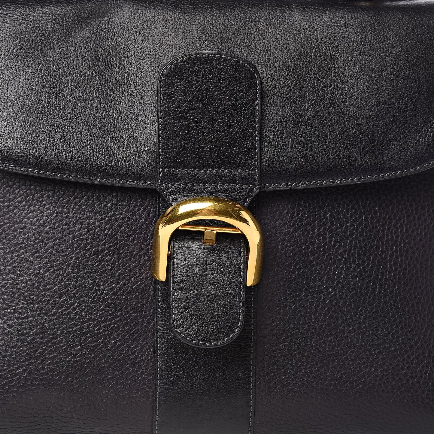 Grained Calfskin MM Brillant Satchel Black