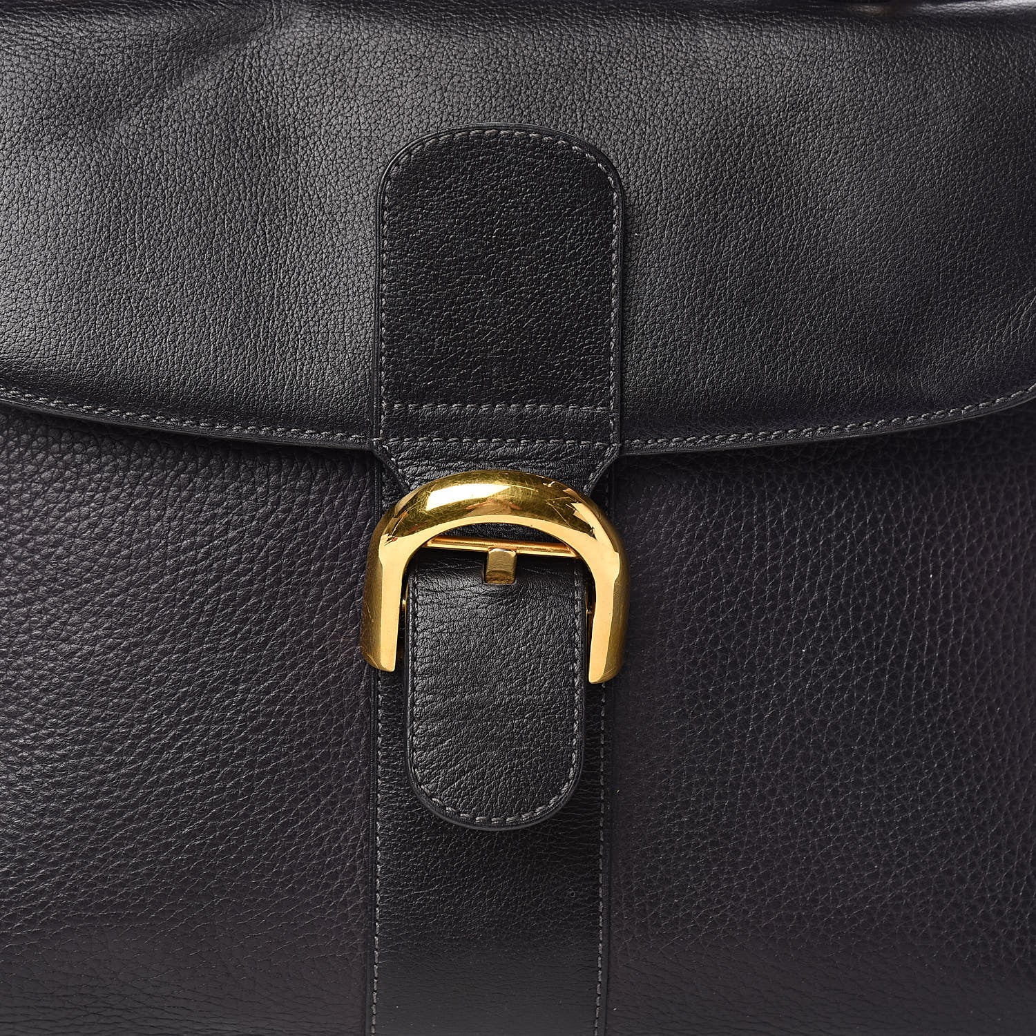 Delvaux Grained Calfskin MM Brillant Satchel Black 13 of 15