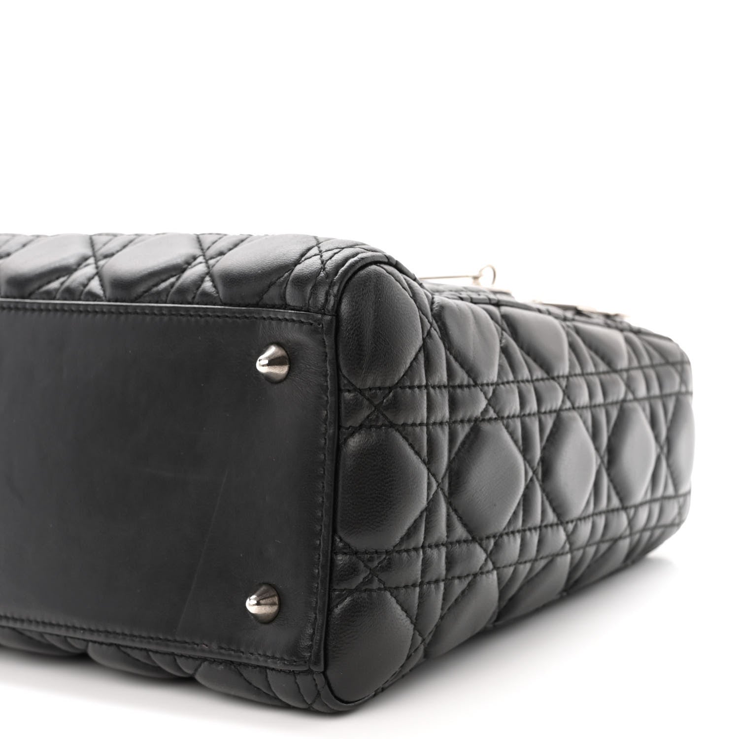 Christian Dior Lambskin Cannage Medium Lady Dior Black 10 of 11