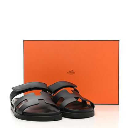 Hermes Calfskin Womens Chypre Sandals 39 Black 11 of 11