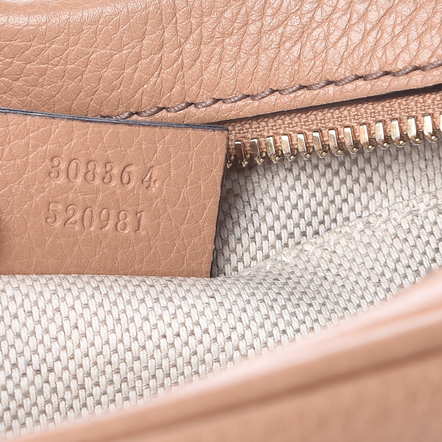 Pebbled Calfskin Small Soho Disco Bag Rose Beige