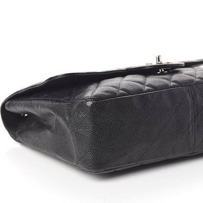 Chanel Caviar Quilted Jumbo Single Flap Black 9 of 10