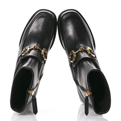Gucci Quentin Nappa Stretch Granada Kid Horsebit 55mm Ankle Boots 38 Black 2 of 8