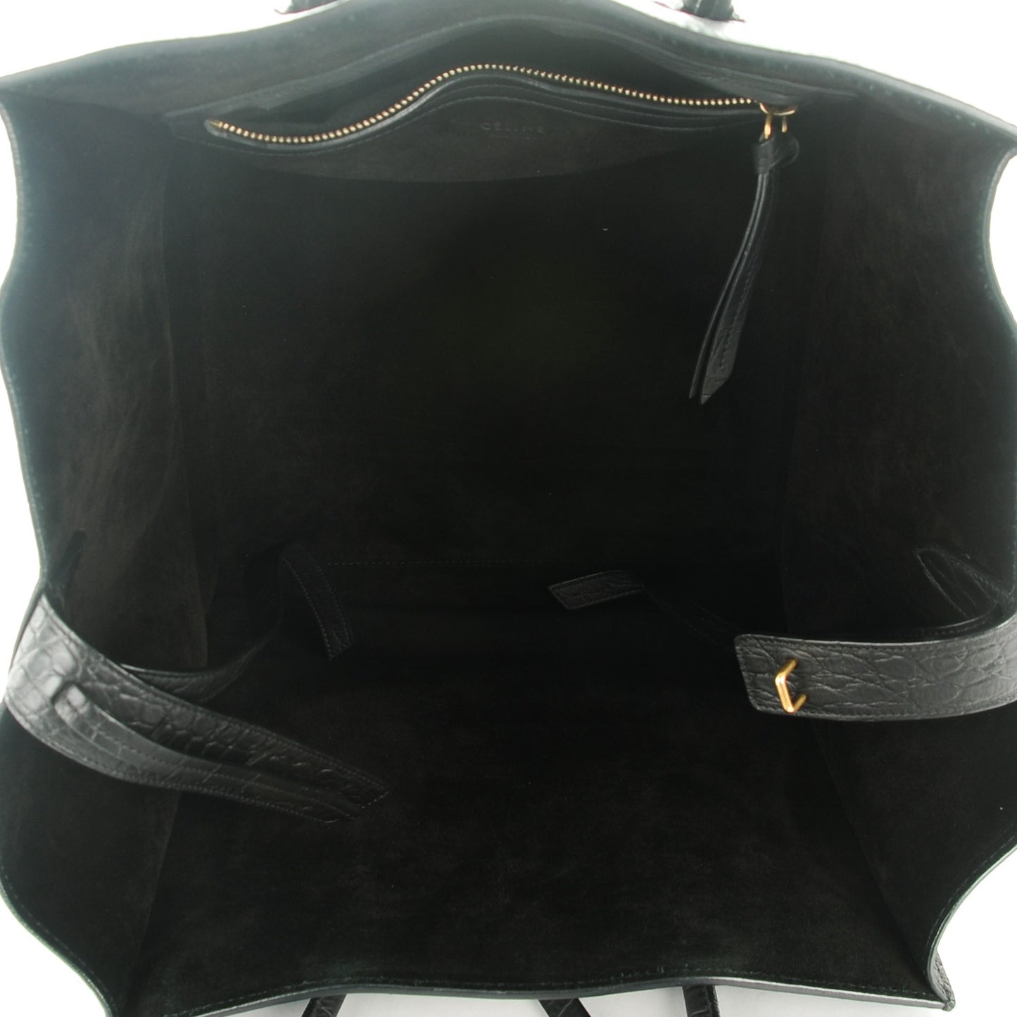 Crocodile Embossed Calfskin Medium Phantom Luggage Black