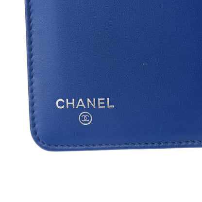 Chanel Caviar Chevron Quilted Yen Wallet Bright Blue 5 of 6