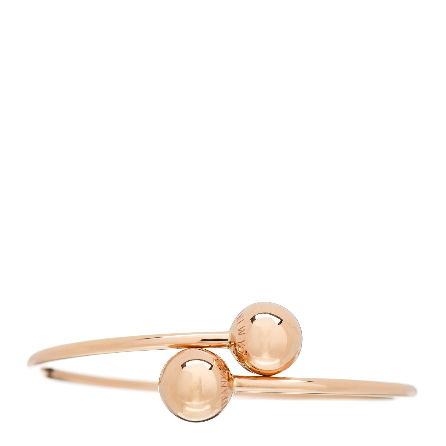 Tiffany 18K Rose Gold 11mm HardWear Ball Bypass Bracelet 1 of 4