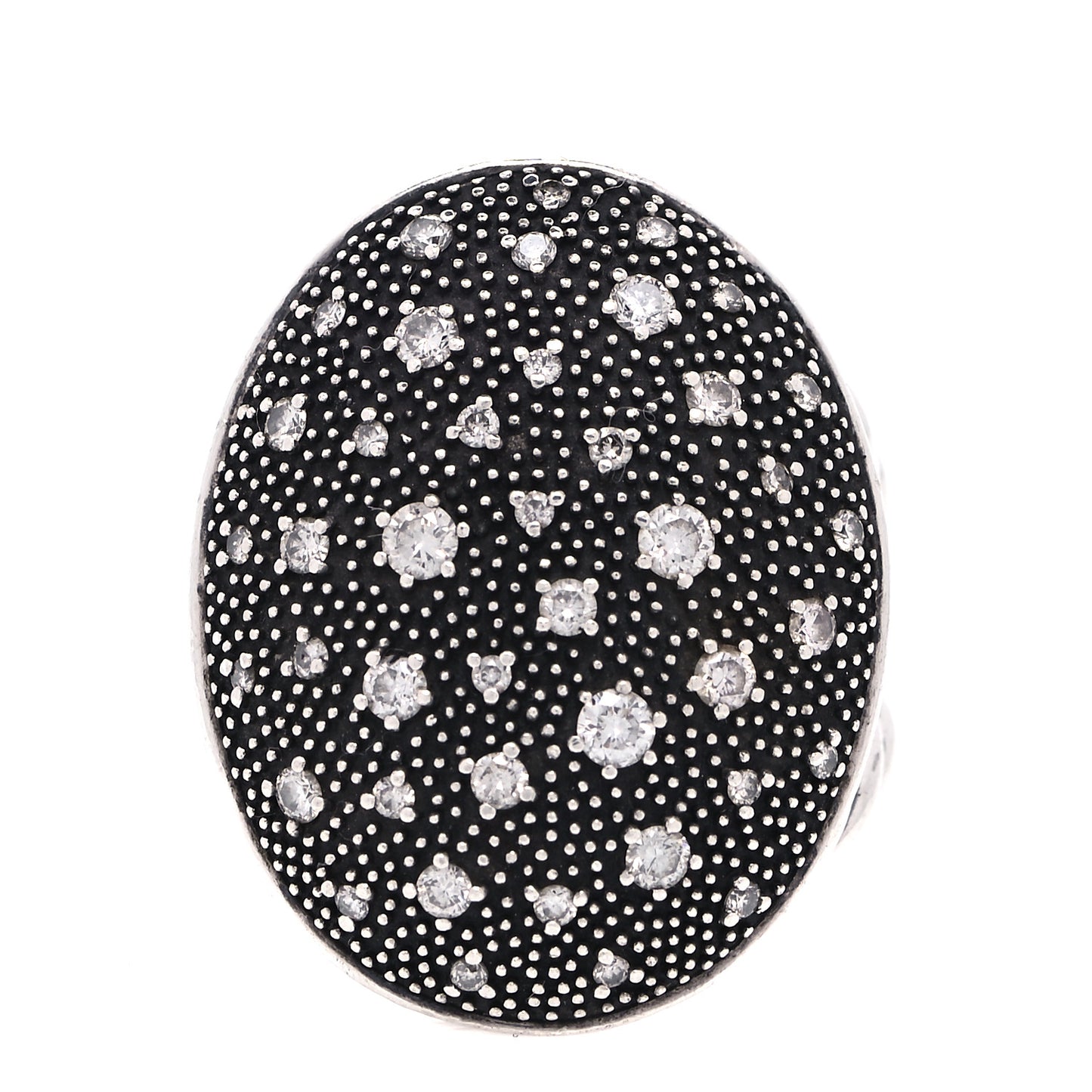 Sterling Silver Diamond Midnight Melange Ring 52 6