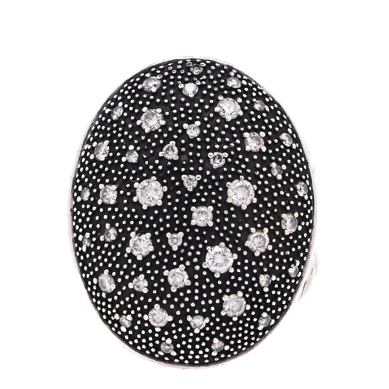 David Yurman Sterling Silver Diamond Midnight Melange Ring 52 6 1 of 5