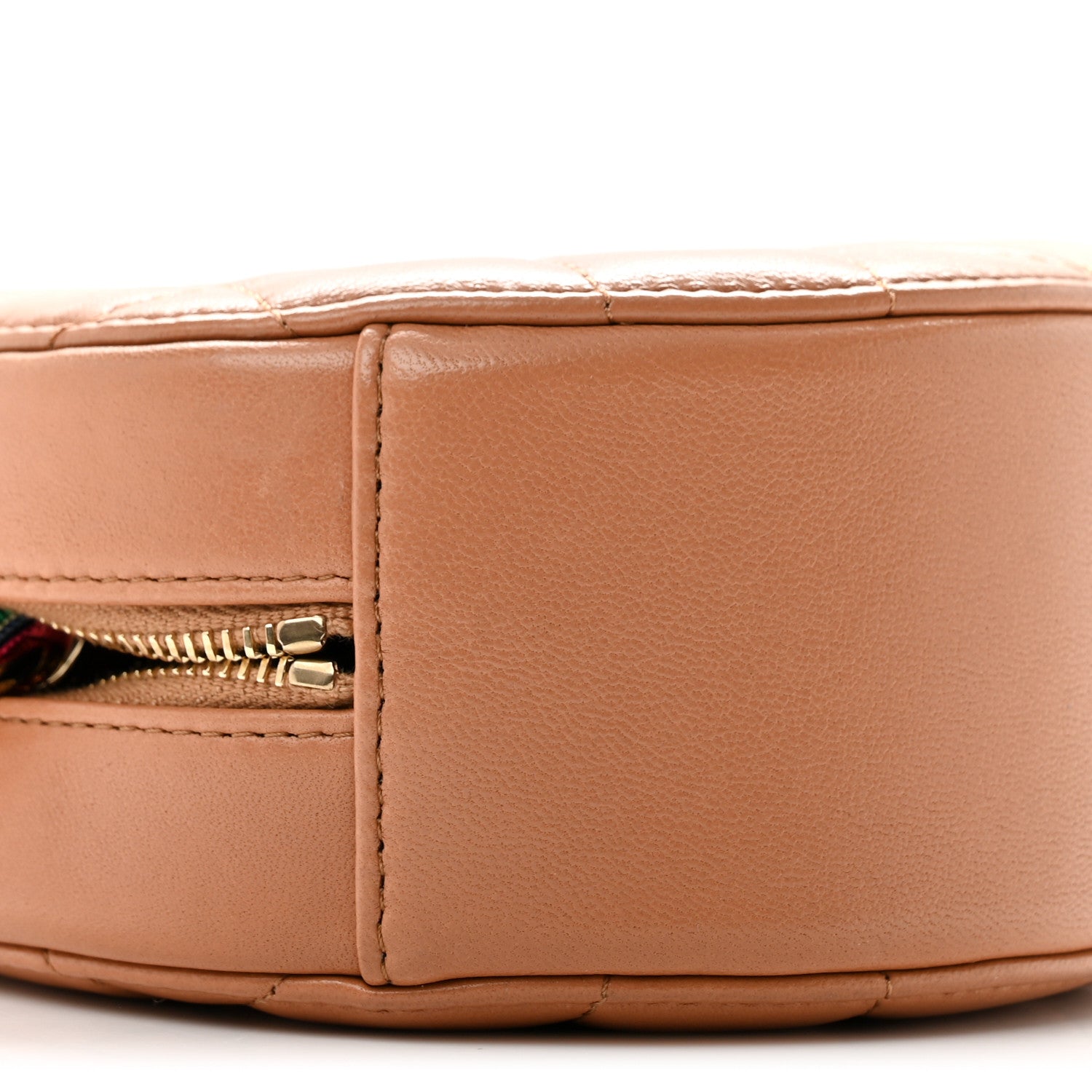 Chanel Shiny Lambskin Ribbon Quilted Round Clutch With Chain Brown 9 of 11
