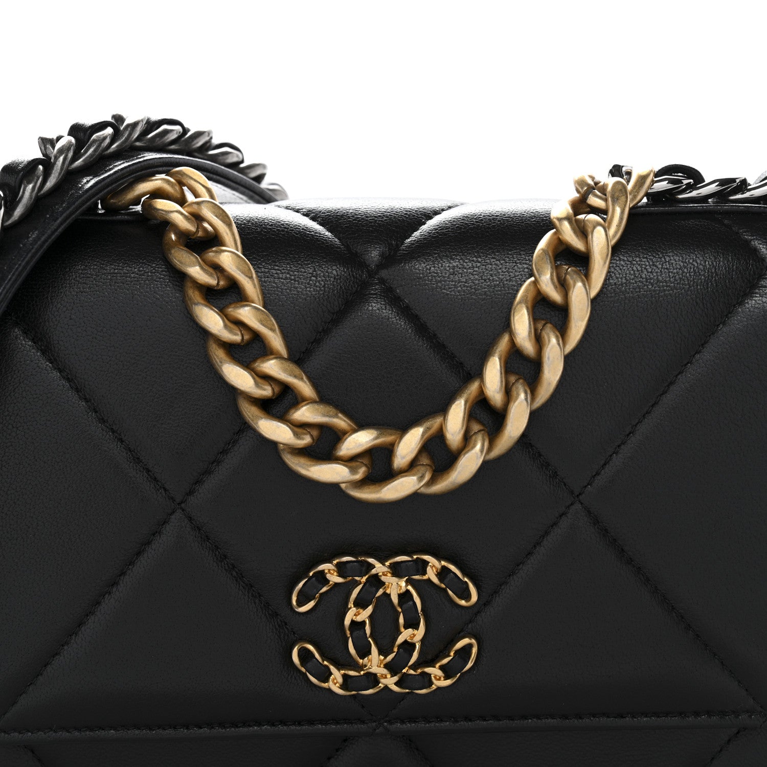 Chanel Lambskin Quilted Chanel 19 Wallet On Chain WOC Black 9 of 13