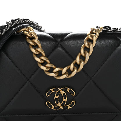 Chanel Lambskin Quilted Chanel 19 Wallet On Chain WOC Black 9 of 13
