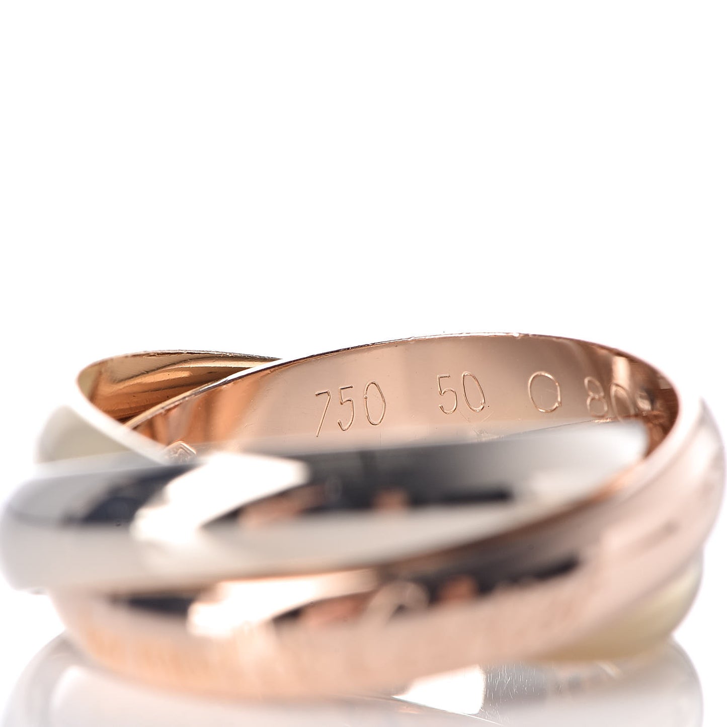 18K Pink Yellow White Gold Classic Les Must De Trinity Ring 50 5.25